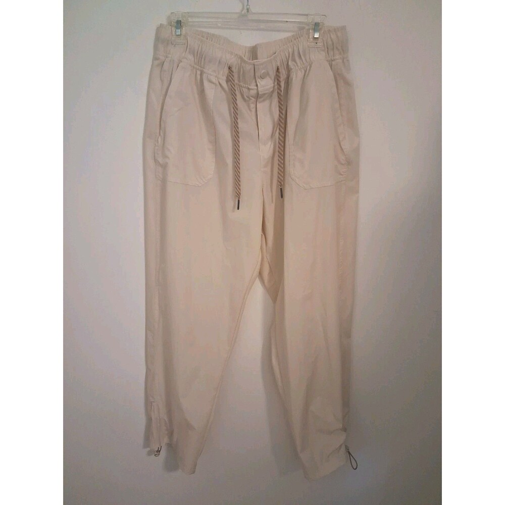 Avalanche Jogger Pants Womens Large Beige Drawstring Pockets Athletic Running